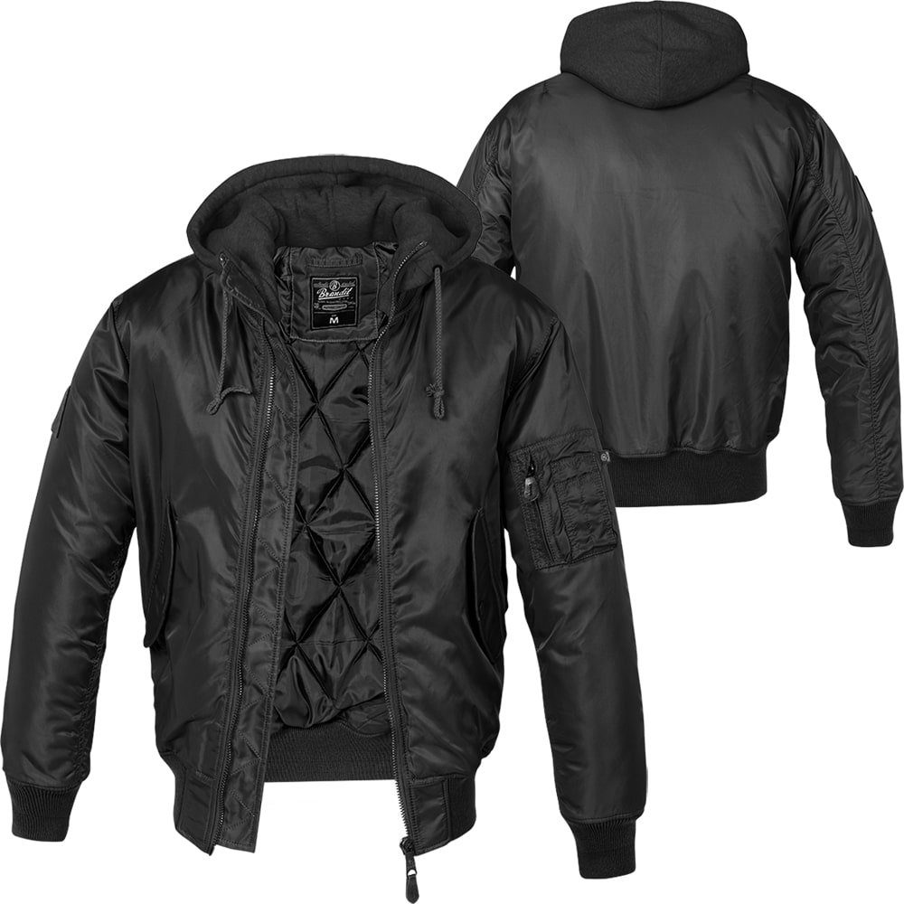 Brandit Outdoorjacke Brandit MA1 Pilotenjacke mit Kapuze Sweat Hooded günstig online kaufen