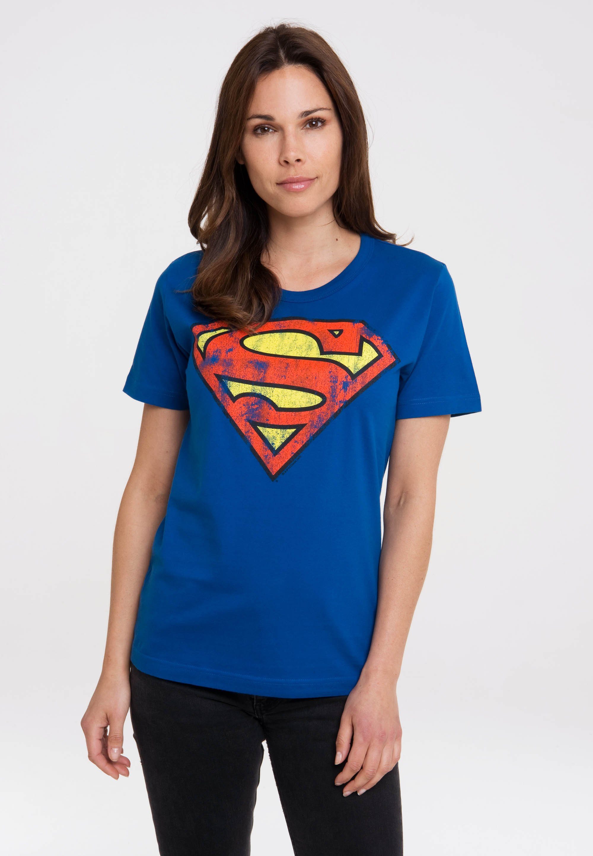 Print, Superman-Logo lizenziertem Superman LOGOSHIRT T-Shirt DC lizenziert – mit Comics tollem mit Offiziell