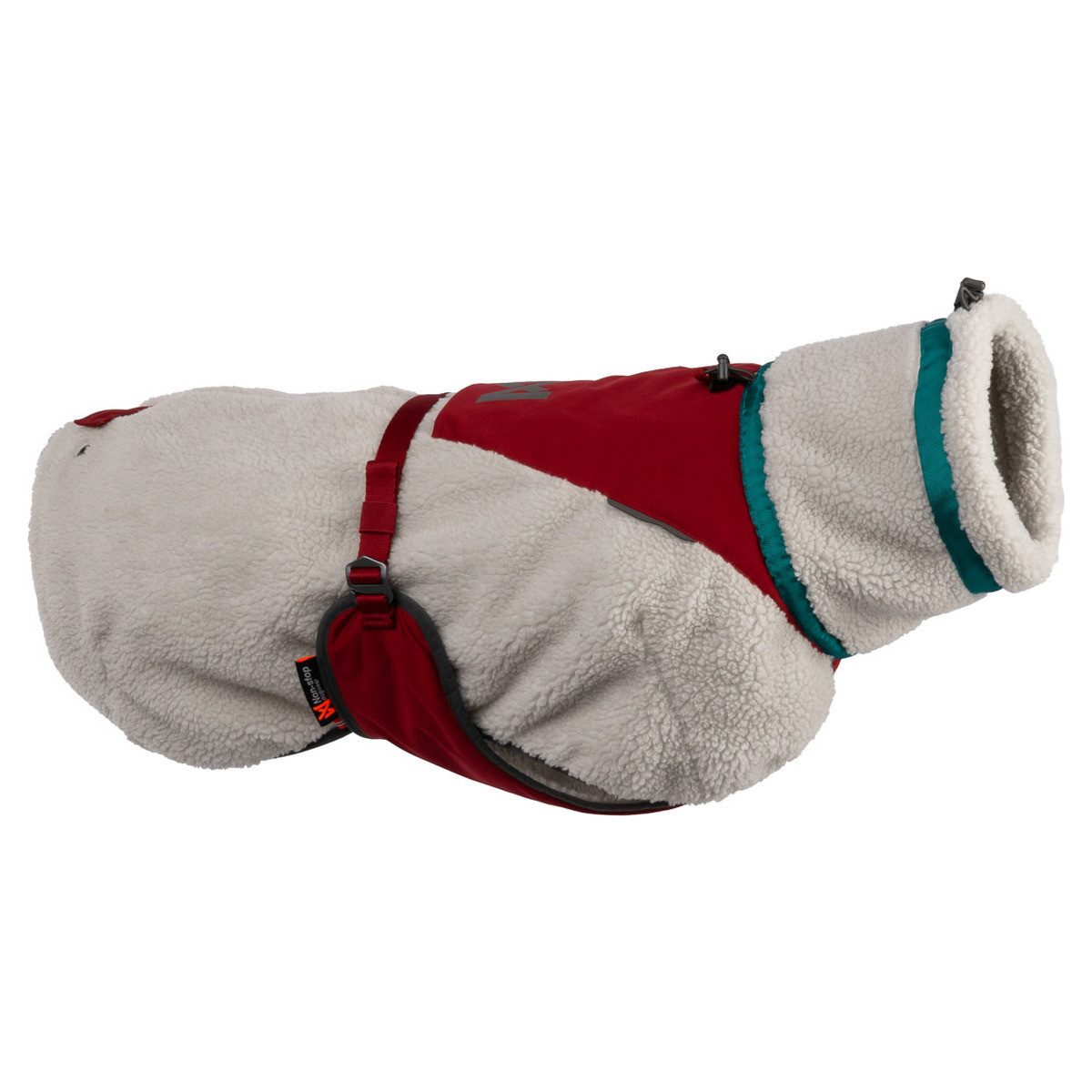 Non-stop dogwear Hundemantel Hundejacke Trekking Fleece Jacket grau/weinrot/türkis von Non-stop dogwear