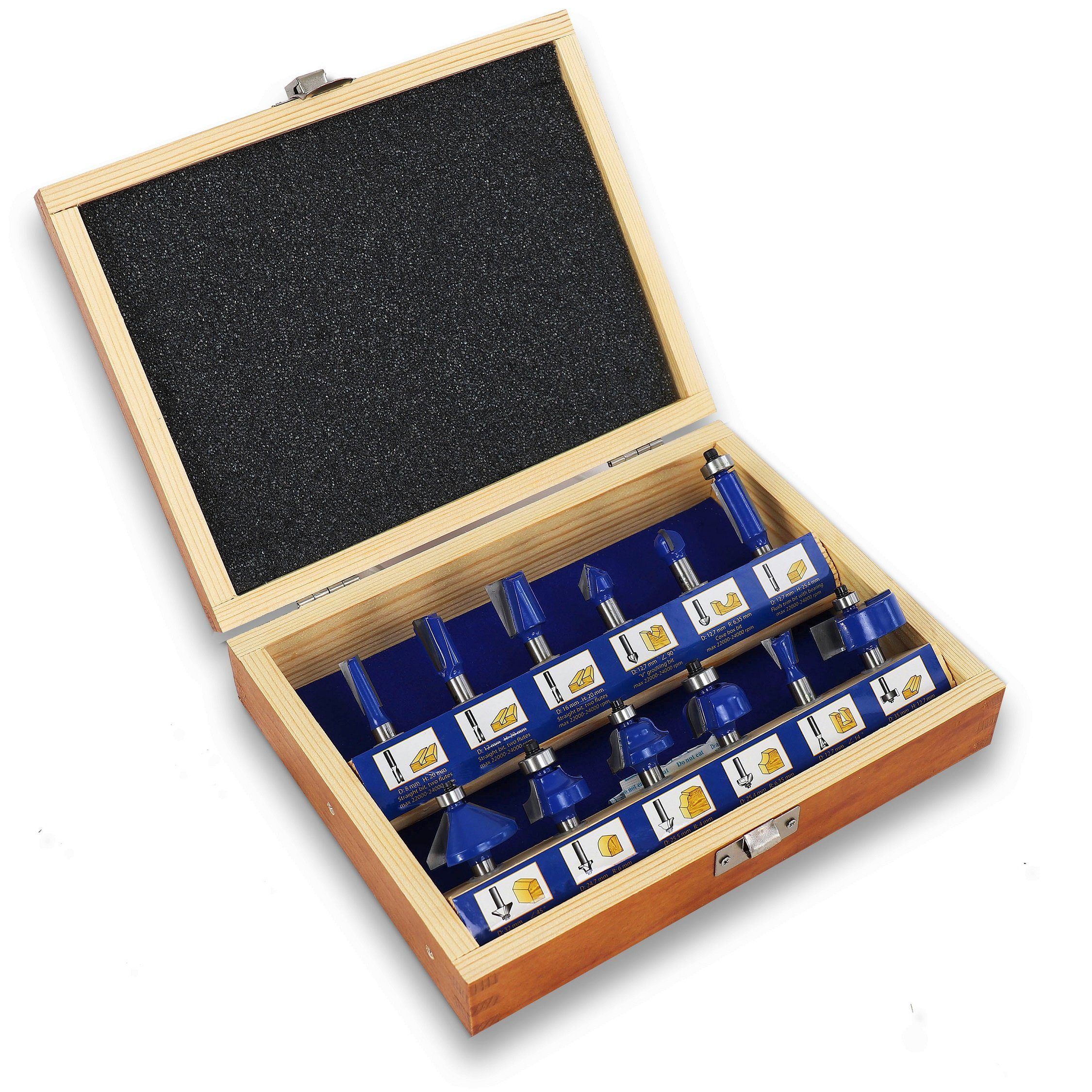 S&R Fräsbohrer Schaft 8mm, Holzkoffer, Industrie-Qualität, günstig online kaufen