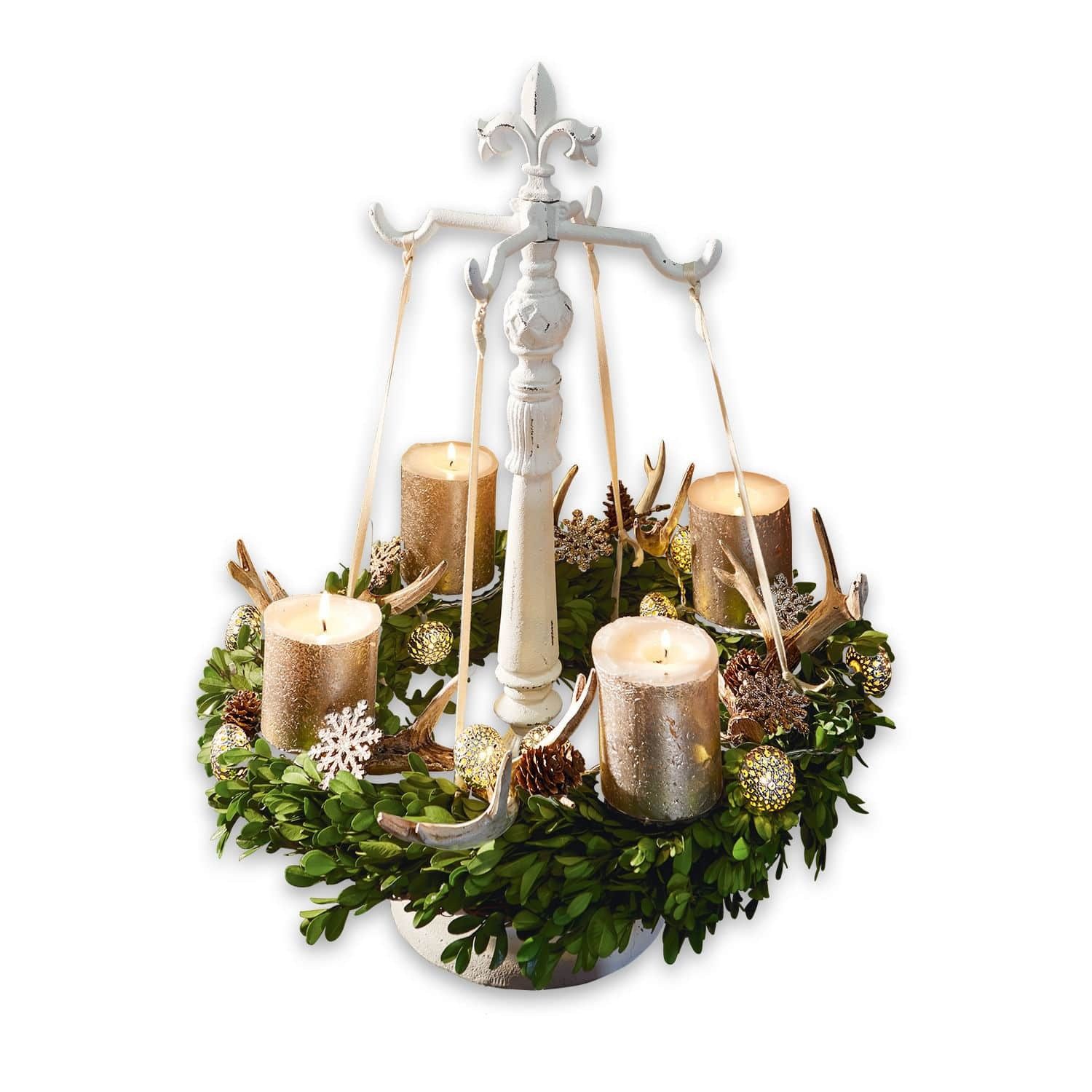 Mirabeau Adventskranz Kranzständer Antwan antikweiß