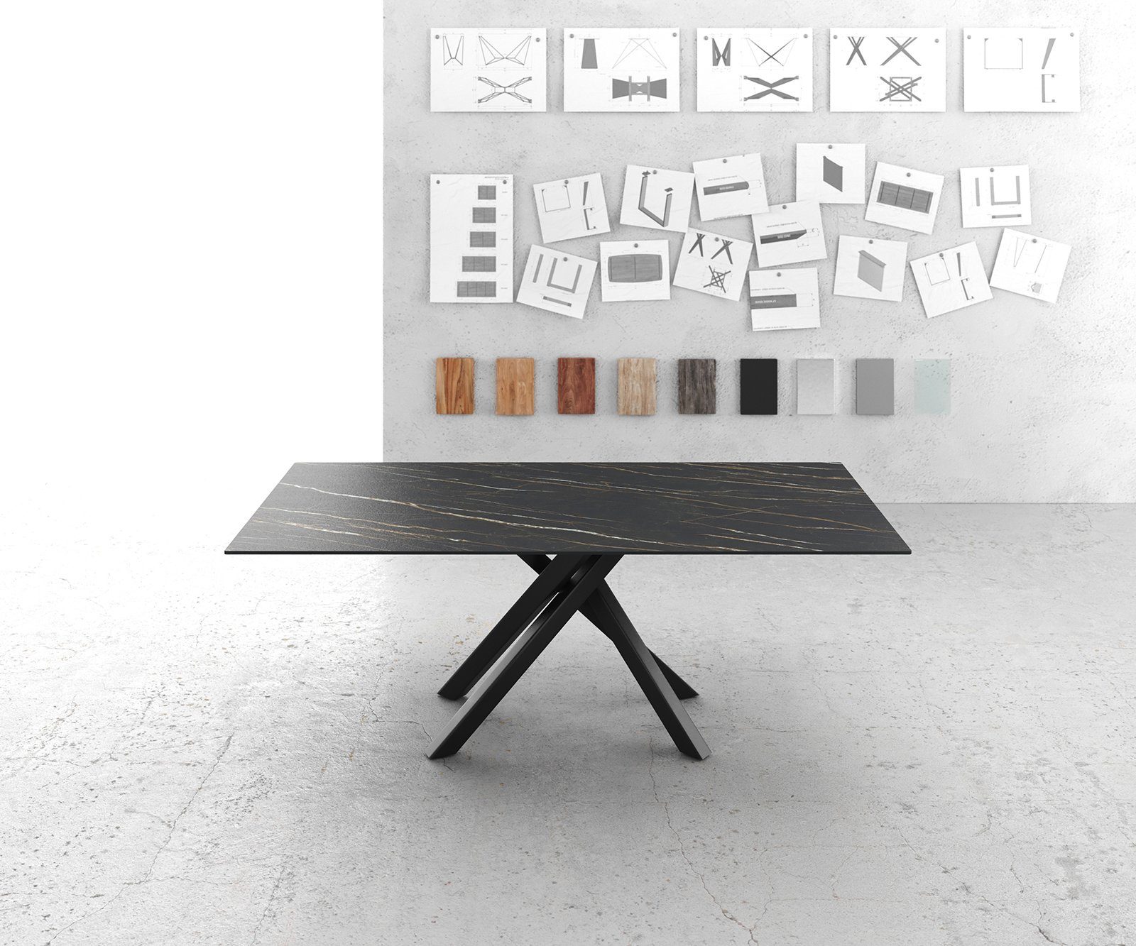 DELIFE Esstisch Edge, Keramik Laminam®Noir Desir günstig online kaufen