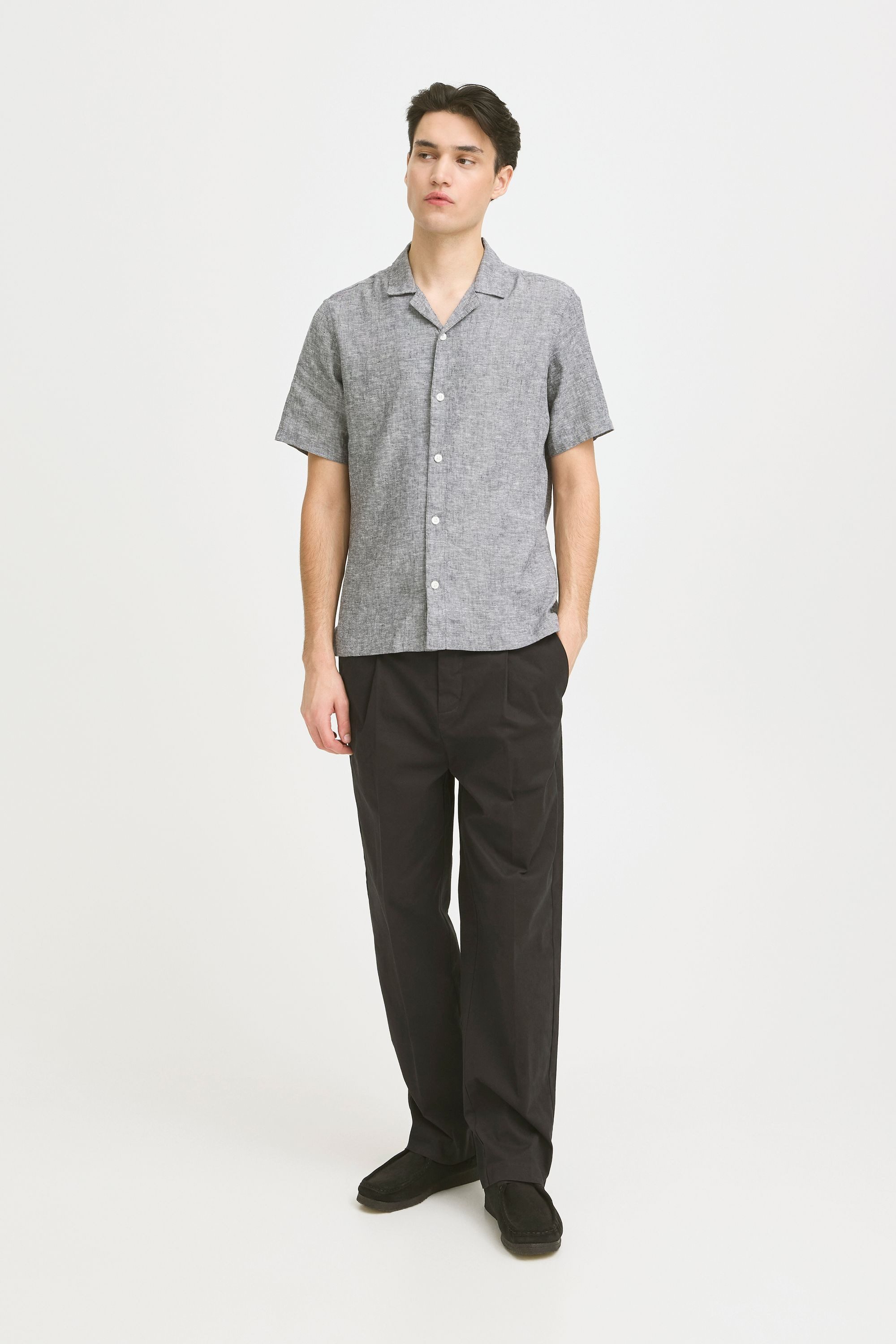Casual Friday Leinenhemd CFSauby Leinen-Mix-Hemd mit Cuba-Kragen