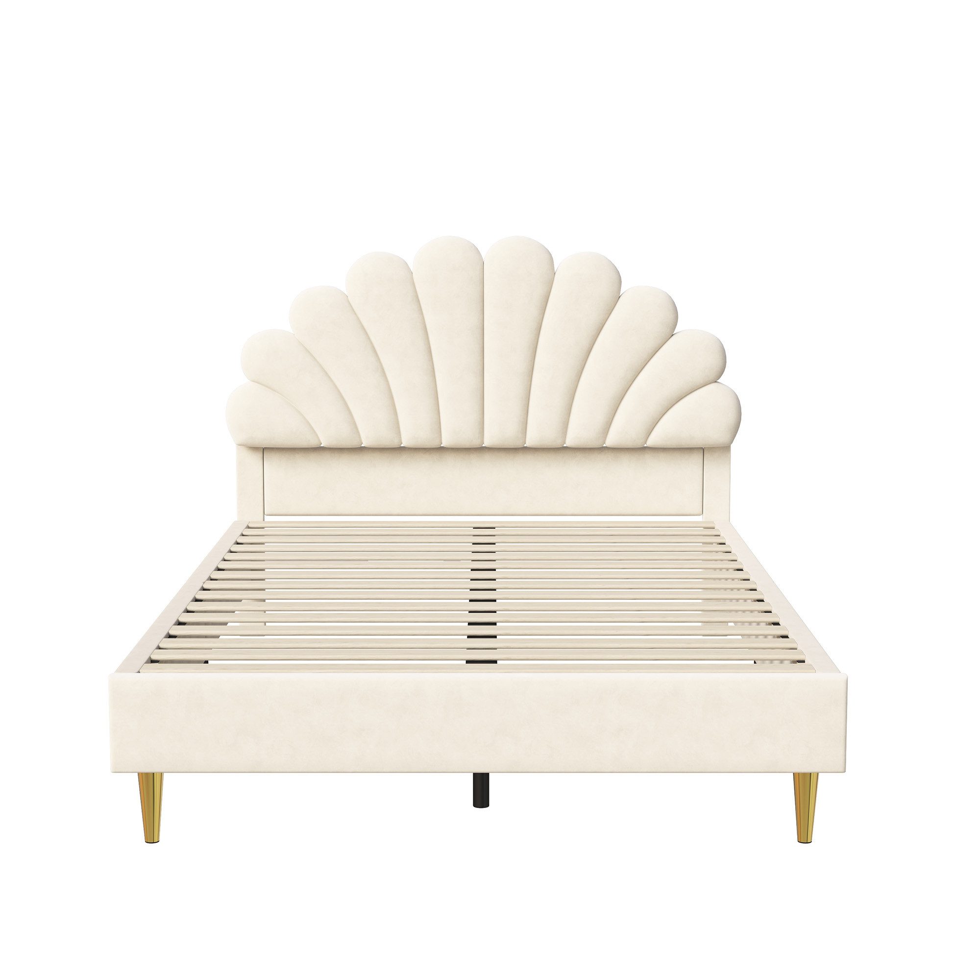 Simurq Polsterbett Kinderbett 140x200 für Mädchen,Bettgestell mit Lattenrost,Samtstoff (Versand in 2 Paketen, Mädchen Bett für kinder/Erwachsenen,Ohne Matratze) – Bild 4 von 5