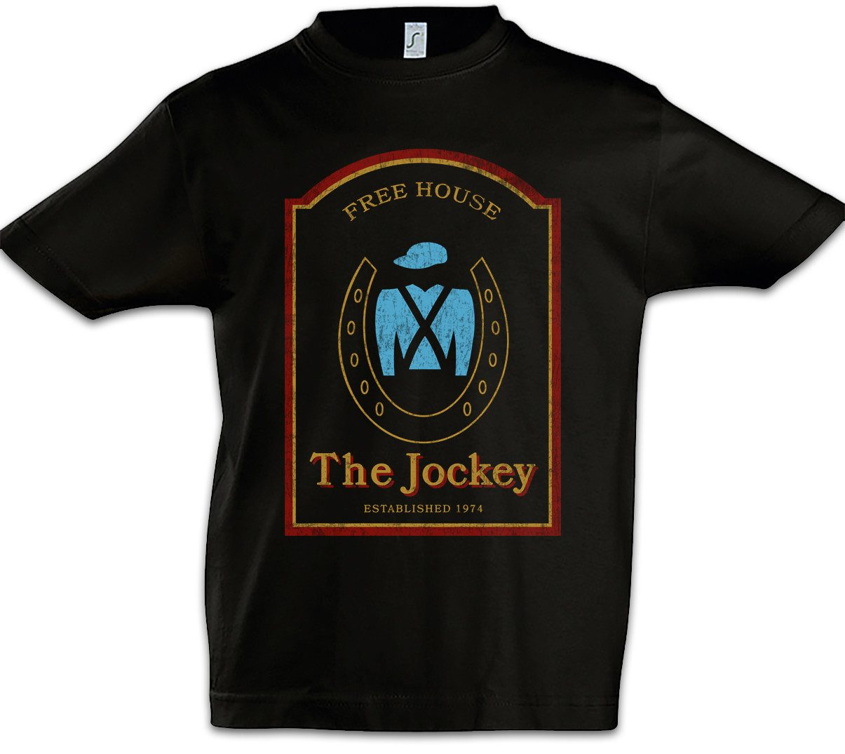 Print-Shirt The Jockey I Kinder T-Shirt Bar Restaurant UK Alibi Pub Room Shameless