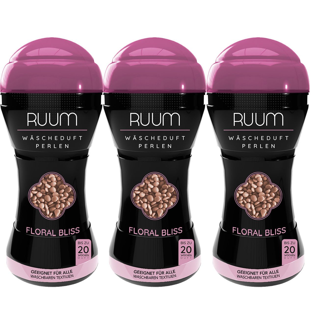 RUUM Wäscheparfüm Textilien-Parfüm Perlen Für Die Waschmaschine 210g (Spar-Set, 3-St), Für Langanhaltende Frische