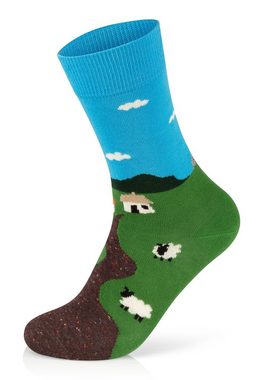 Happy Socks Basicsocken 3-Pack Cloudy-Jumbo Dot-Little House On The Moorland gekämmte Baumwolle