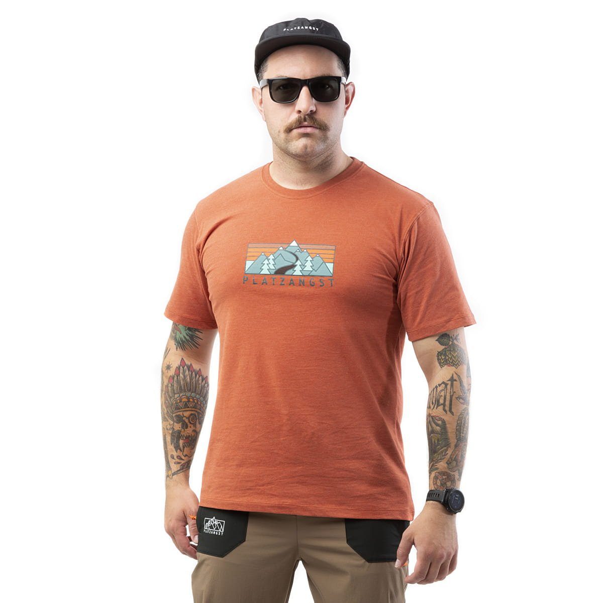 Platzangst T-Shirt T-Shirts Platzangst Gravel Logo T-Shirt - Orange XS- (1-tlg)