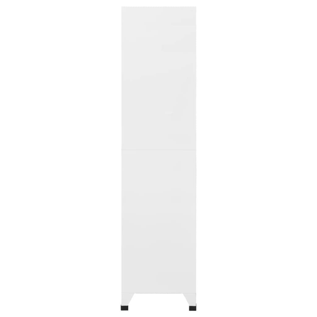 möbelando Spind 3017472 (LxBxH: 45x90x180 in 9 cm) Stahl mit Weiß Fächern aus