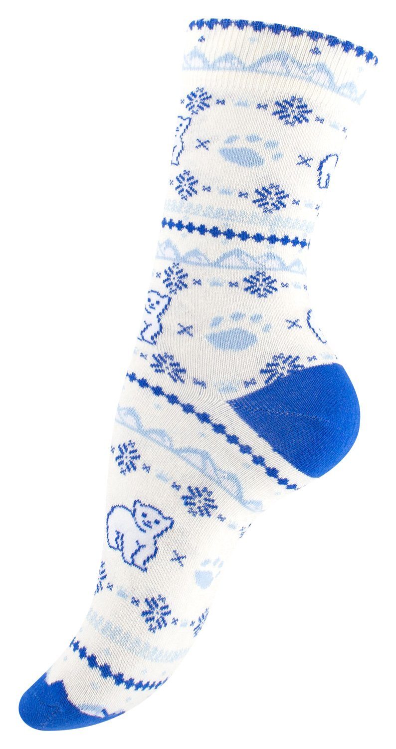 lustigen Vincent Motiven mit Socken Eisbärweiss/blau Creation® bunten