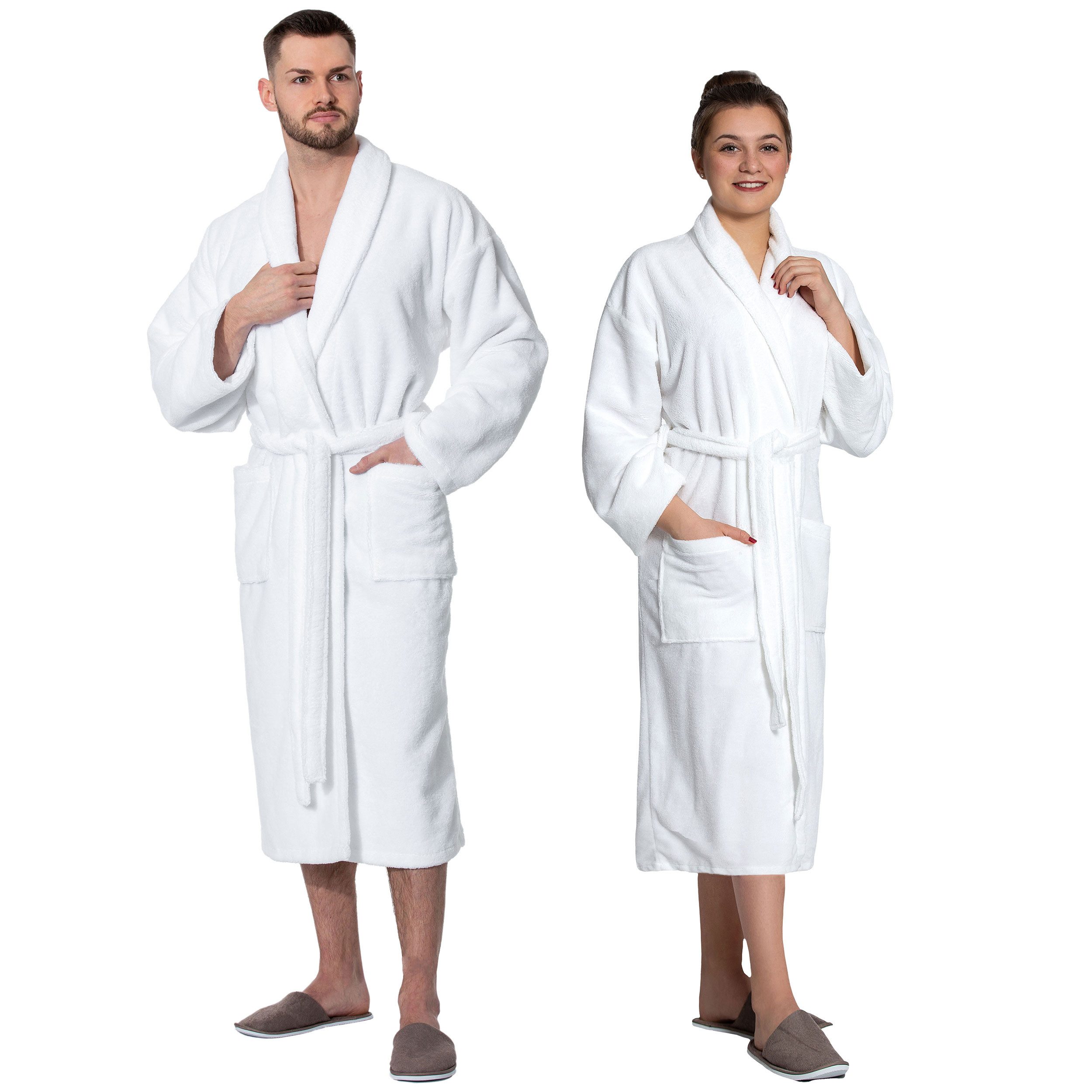 ZOLLNER Unisex-Bademantel, 100% Polyester-Velours / 100% Baumwolle, Schalkr günstig online kaufen