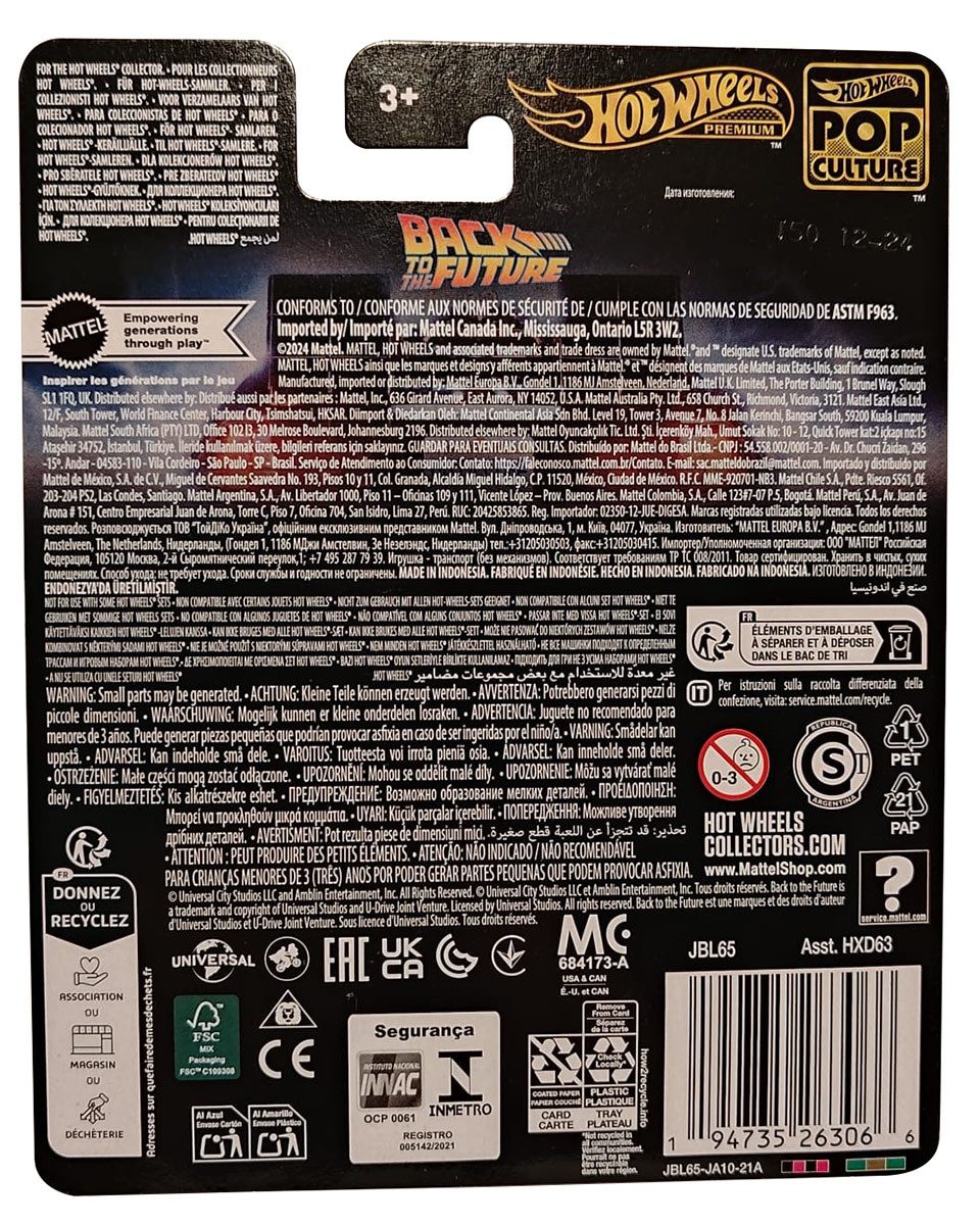 Hot Wheels Spielzeug-Auto Hot Wheels Premium Pop Culture - Zurück in die Zukunft - Die Cast Mode