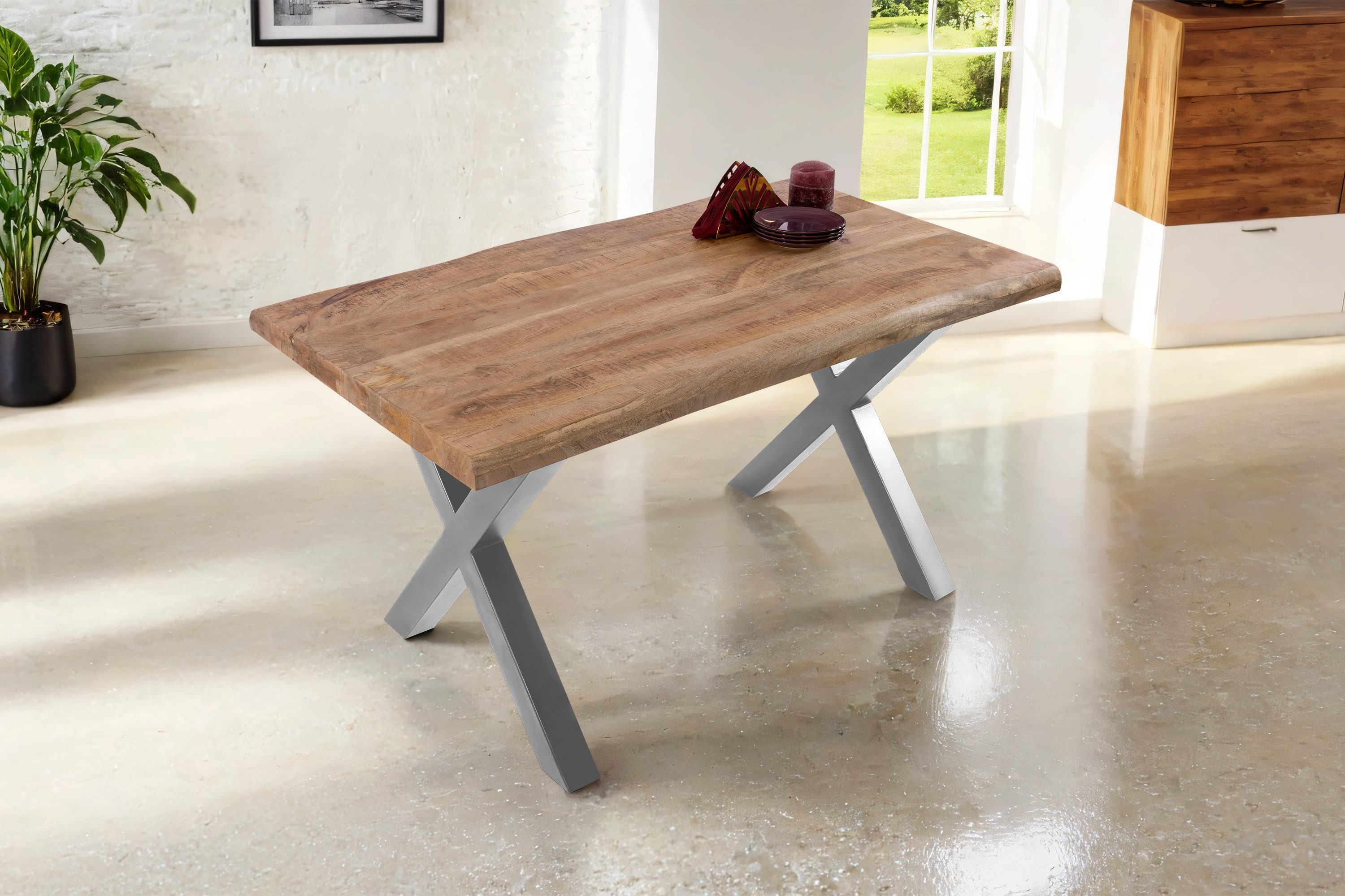 Loreno® Baumkantentisch Cali, massives Mangoholz, Baumkante, günstig online kaufen