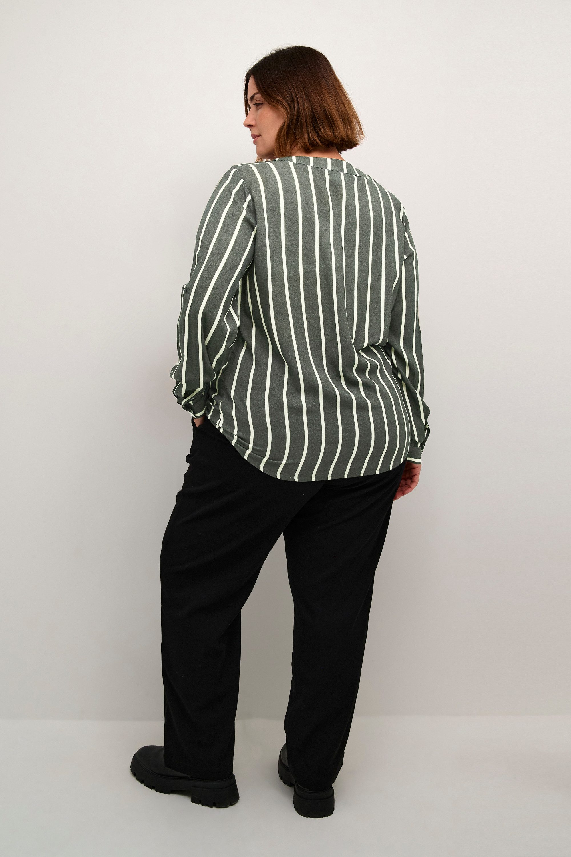 KAFFE Curve Langarmbluse Bluse langarm KCsida Große Größen