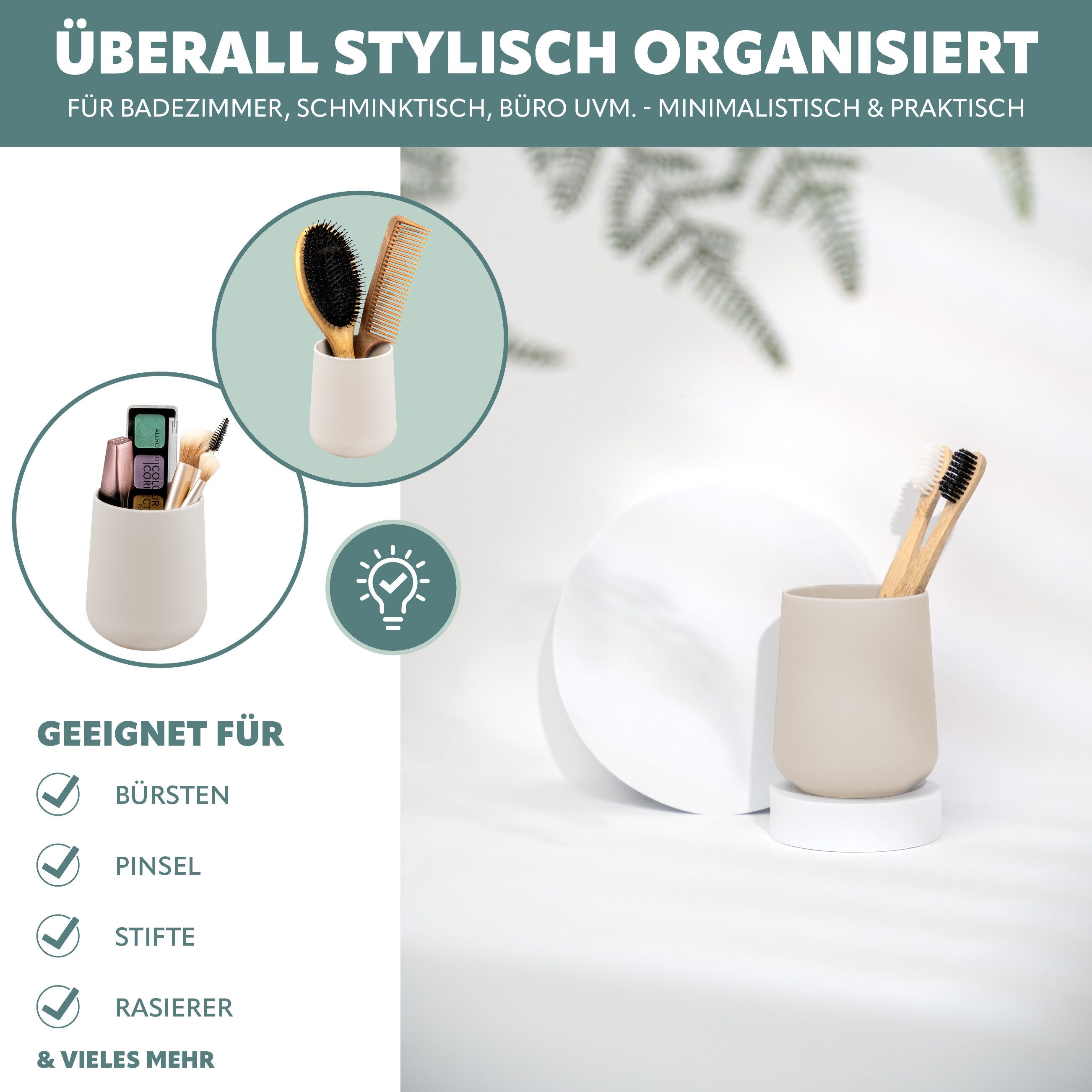 eluno Zahnputzbecher TESERO 2tlg. Soft-Touch, (2-St)