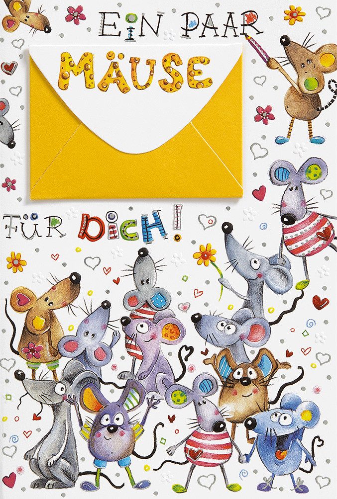 BSB Grußkarten Geldkarte - 4 Styles - Glückwunschkarte im Format 11,5 x 17 cm mit