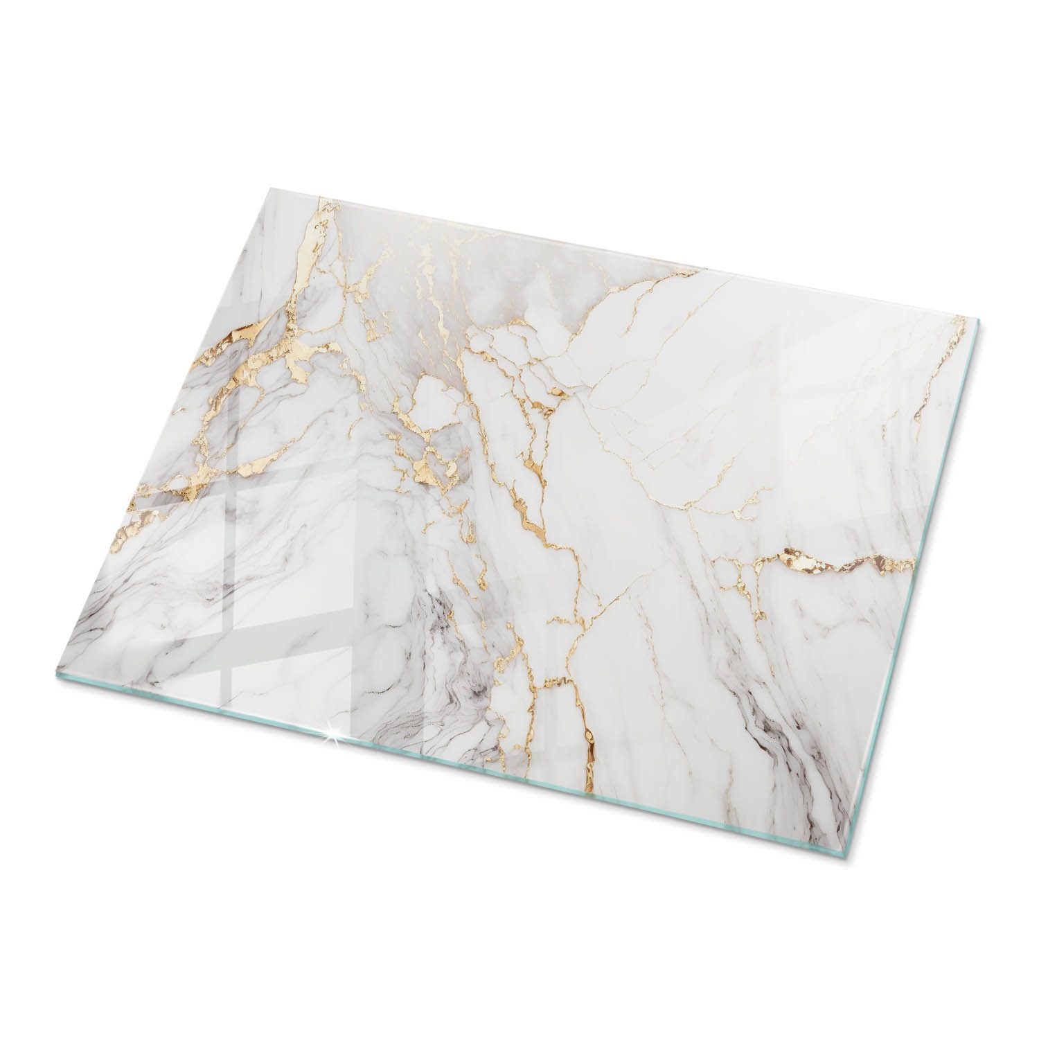 Tulup Tischplatte Oberplatte Tisch Glas Eleganter Marmor mit Adern Tischplatte aus Glas