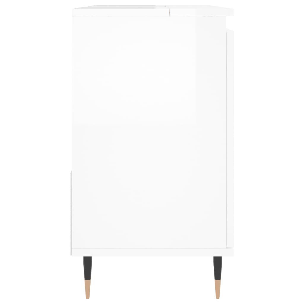 Badschrank Hochglanz-Weiß Holzwerkstoff cm vidaXL (1-St) 65x33x60 Badezimmerspiegelschrank