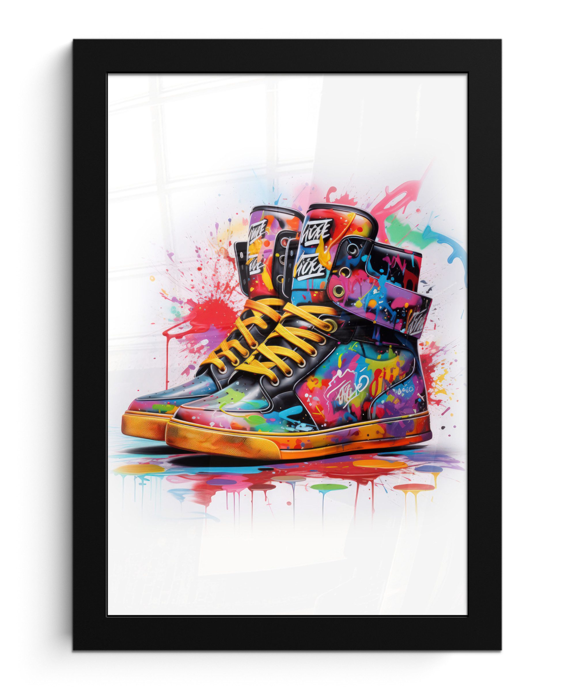Poster Schuhe - Graffiti - Weiß - Farben