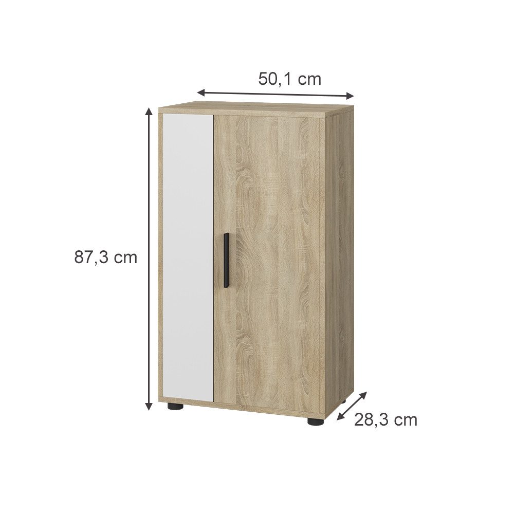 Vicco Highboard Berno, Sonoma/Weiß, 50.1 x günstig online kaufen