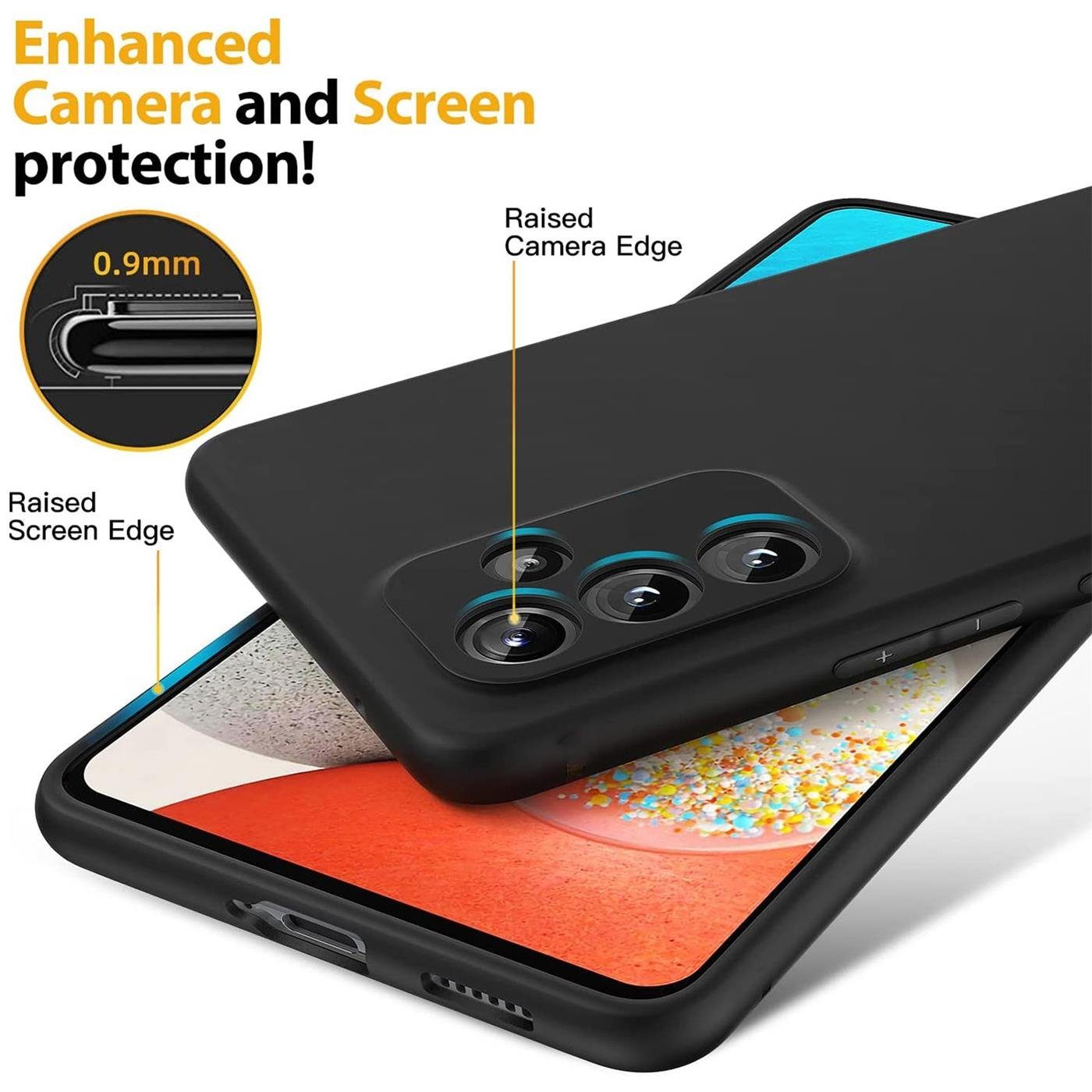 CoolGadget Handyhülle Handy Schutzhülle für Samsung Galaxy A34 5G matt schwarz 6,5 Zoll, Silikon TPU Hülle Schutz Tasche Cover schlicht Slim Case – Bild 5 von 5