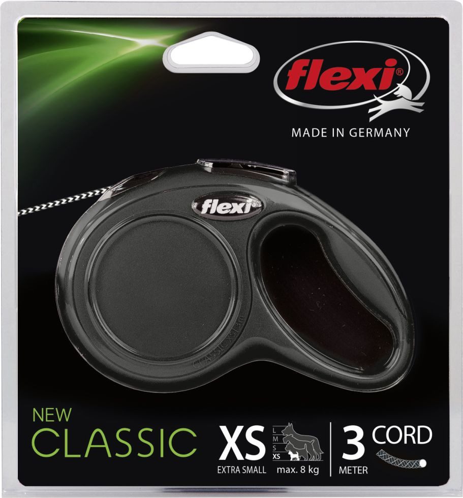 flexi Hundeleinen-Führungsstange Flexi Hundeleine New Classic XS schwarz, Seil
