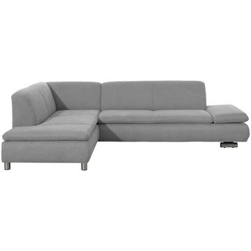 Max Winzer® Ecksofa Terrence Ecksofa links mit Sofa 2,5-Sitzer rechts Flachgewebe hellgrau, 1 Stück, Made in Germany
