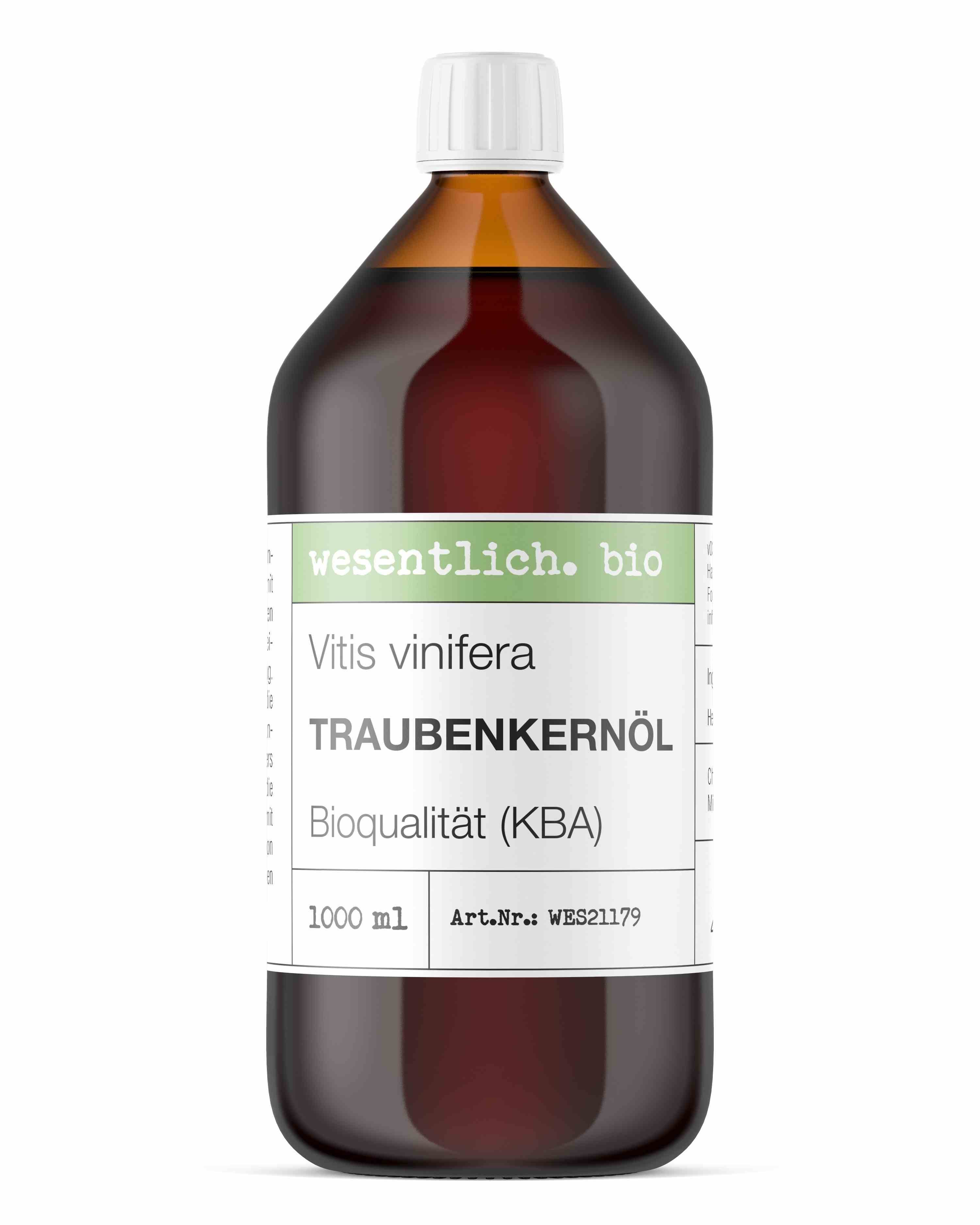 wesentlich. Körperöl Traubenkernöl BIO kaltgepresst (1000ml) von wesentlich.