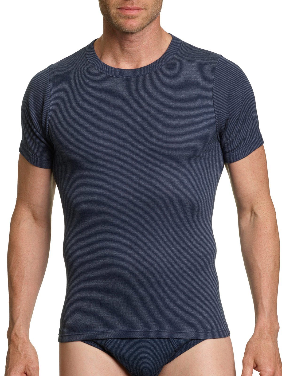 (Stück, 1/2 T-Shirt maritim 1-St) KUMPF Unterziehshirt Herren Materialmix Arm Klimafit