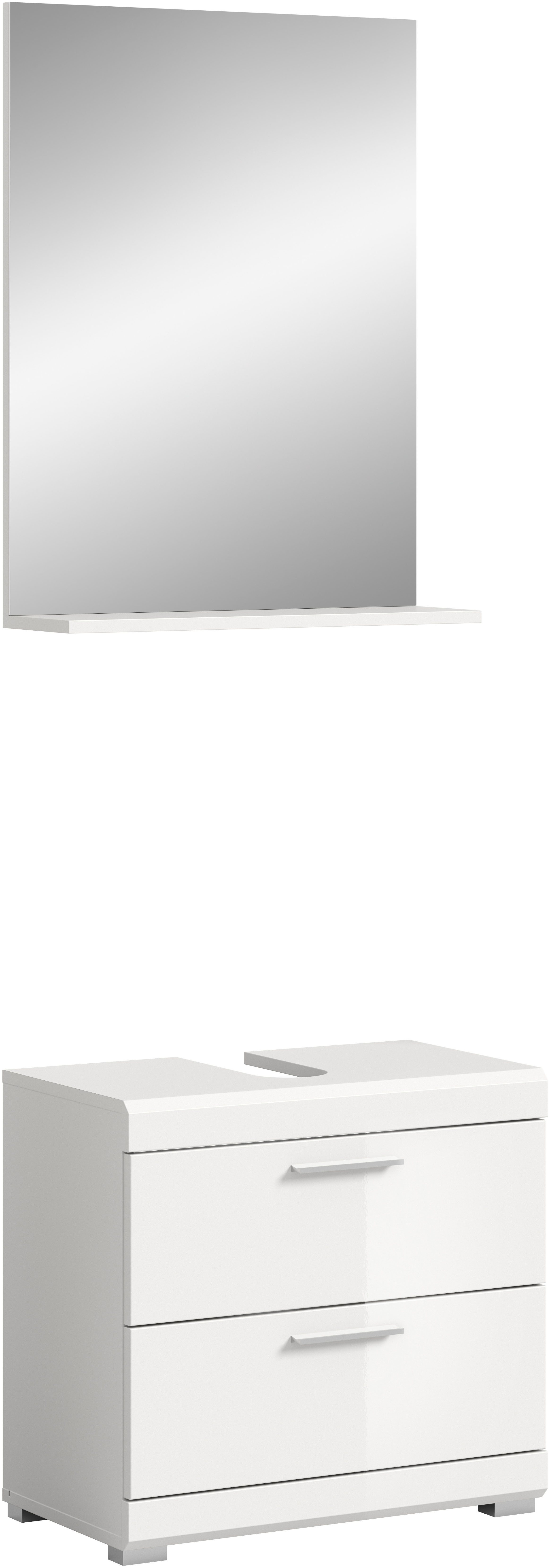 INOSIGN Badmöbel-Set Siena, 2 teilig, bestehend aus: Waschbeckenunterschrank, Spiegel, (Set, 2-St., TOPSELLER), in verschiedenen Farben erhältlich, Badmöbel, Kombination, Badezimmer