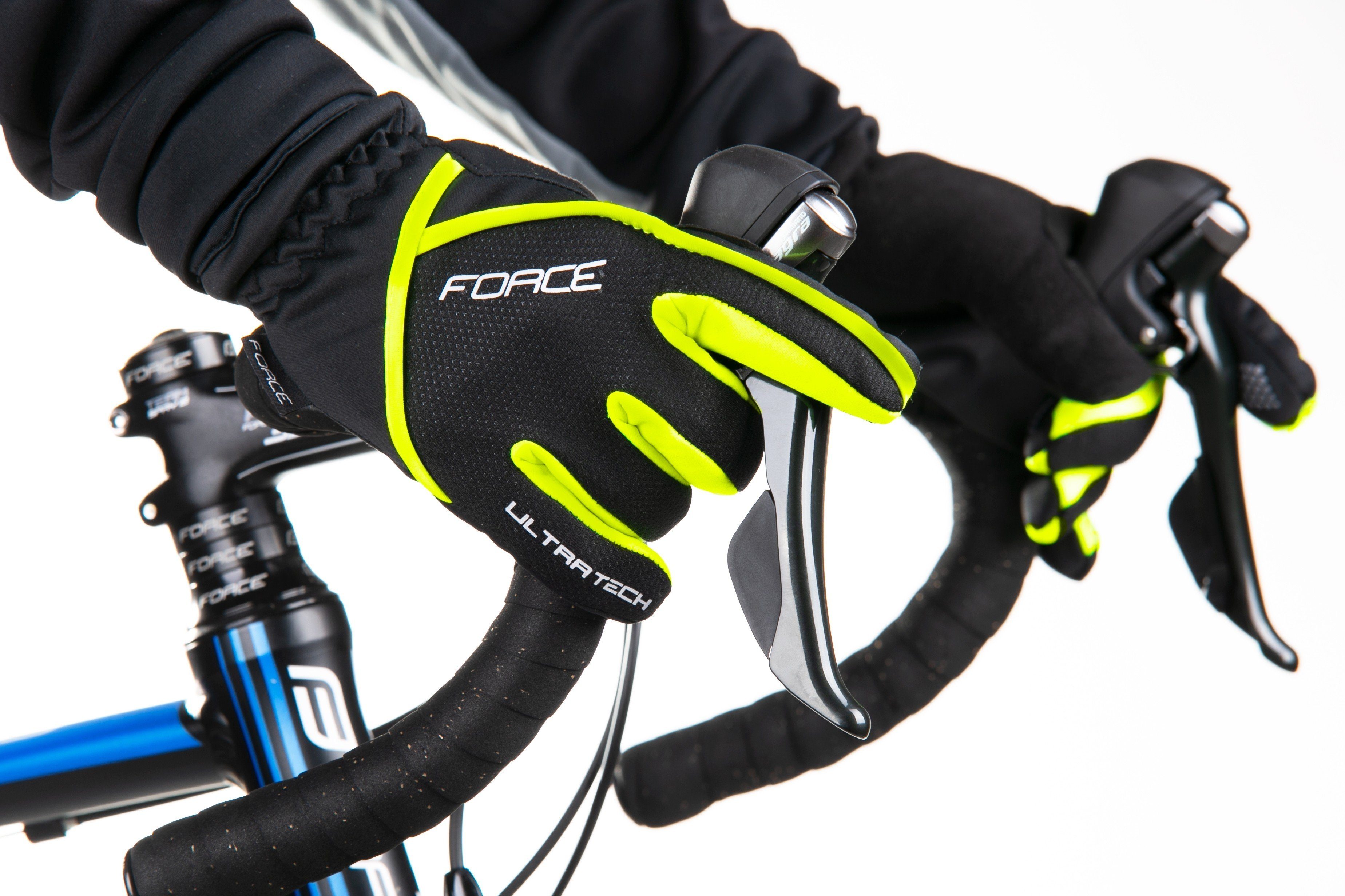 FORCE Fahrradhandschuhe FORCE Winter Handschuhe ULTRA TECH fluor 0 °C bis +5 °C *