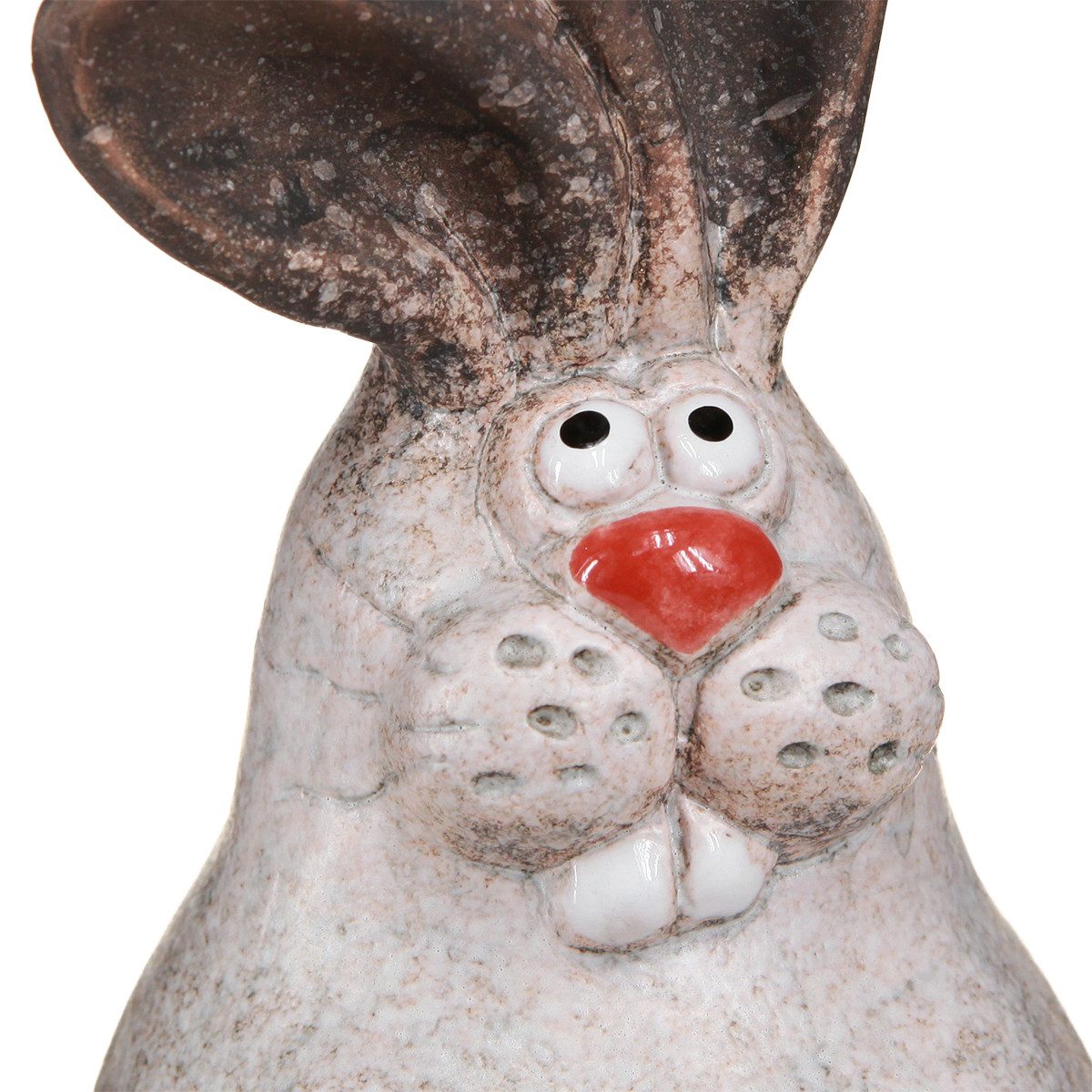 Florists Products Osterhase Osterhase Keramik Dekofigur Sitzend Braun Weiß 13x12x18cm