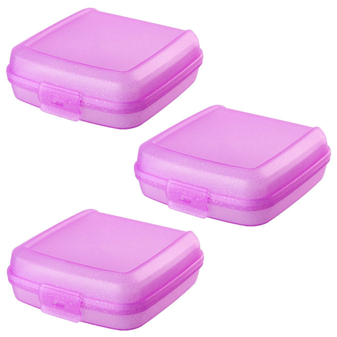 Engelland Lunchbox Brotdose mit Klickverschluss, Kunststoff (BPA-frei), (Vorteils-Set, 3-tlg., Ideal für Schule, Kindergarten und Arbeit), BPA frei, robuster Kunststoff, spülmaschinengeeignet