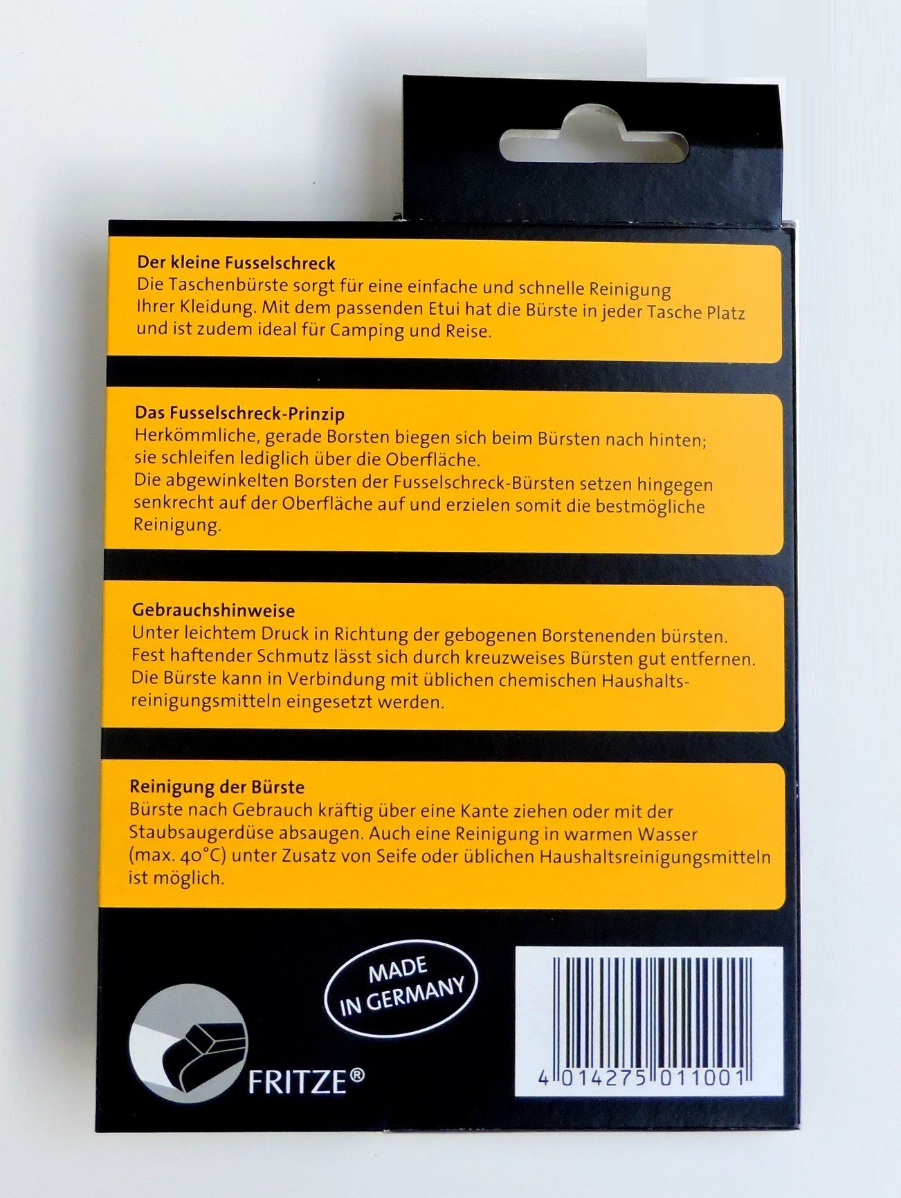 Fritze® Reinigungsbürste Der kleine Fusselschreck - Kleiderbürste & Textilbürste Taschenformat, Haushalt: Textilien, Tische, Kleider, Auto: Autositze, Kofferraum, Sitzbezüge, Alle Anwendungen von Kleiderbürsten & Textilbürsten, Bürste für den Haushalt - vielseitig einsetzbar