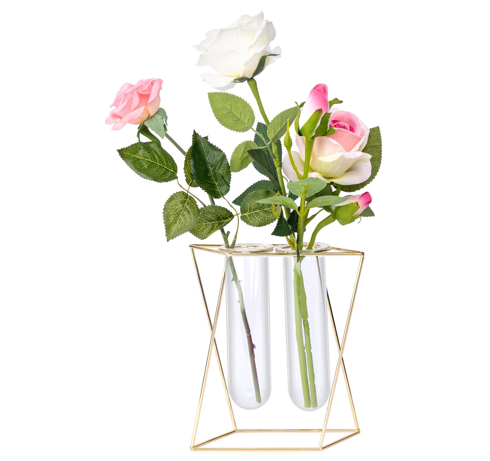 Homewit Tischvase Klare Glasvase, Kristall Blumenvase, günstig online kaufen