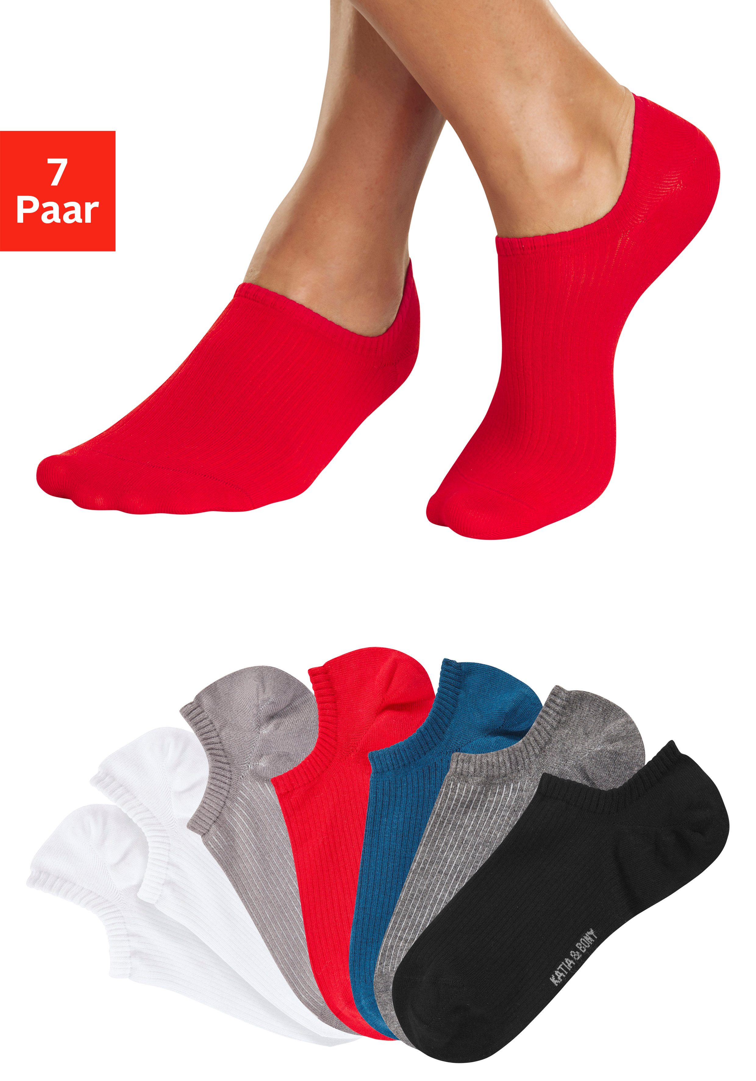 H.I.S Sneakersocken (Packung, 7-Paar) invisible und gerippt günstig online kaufen