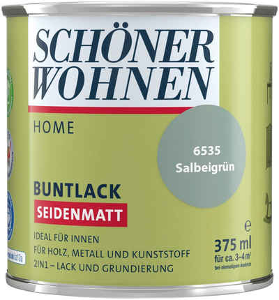 SCHÖNER WOHNEN-Kollektion Lack Home, 375 ml, salbeigrün, seidenmatt, für innen, 2in1-Lack