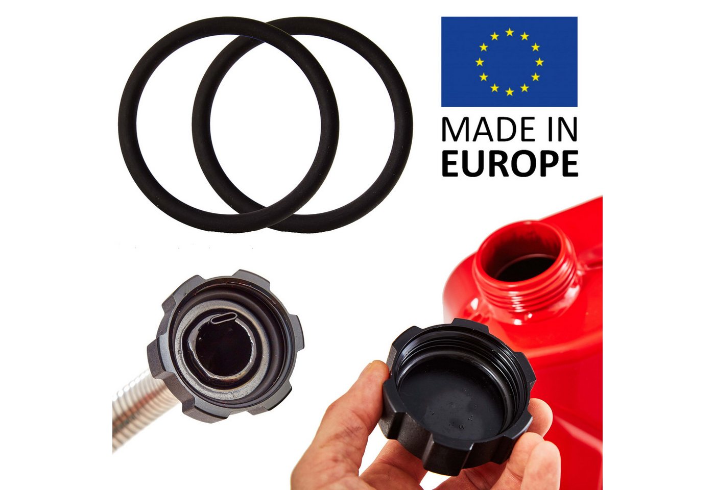 BW Benzinkanister Dichtung für Ausgießer für Kanister mit Schraubverschluss (für 5L,10L und 20L Metall Kanister, Benzinkanister), Made in Europe