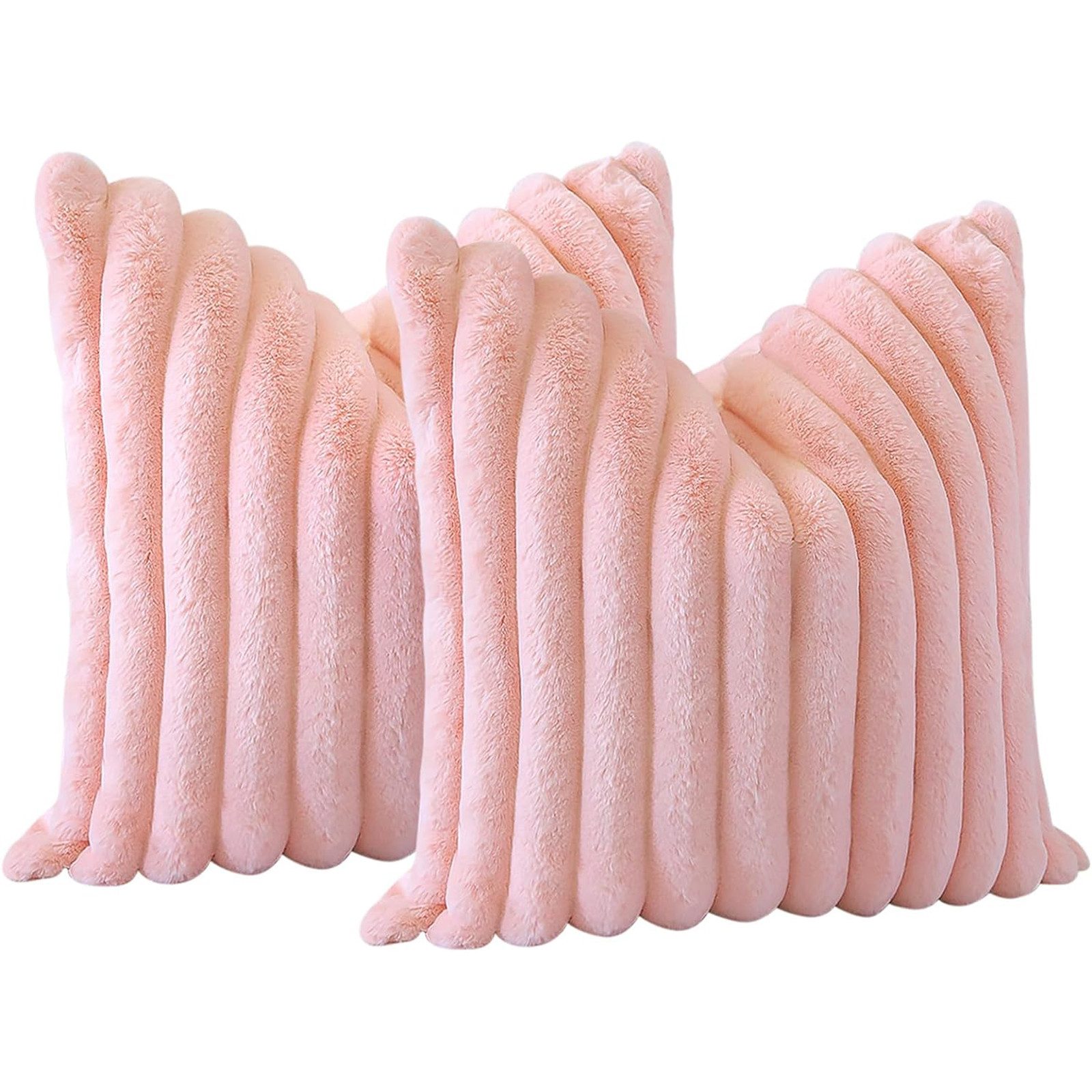 OKWISH Kissenbezüge 2er Set Flauschig Plüsch Deko Dekokissen Sofakissen Zierkissenbezüge, (2 Stück), 50x50 cm Sofakissen Couchkissen Bezug Sofa Schlafzimmer Reißverschluss