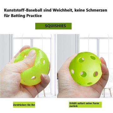 Houhence Baseball Baseball-Übungsbälle,12 Stück,Kunststoff,ausgehöhlt,weiche Basebälle