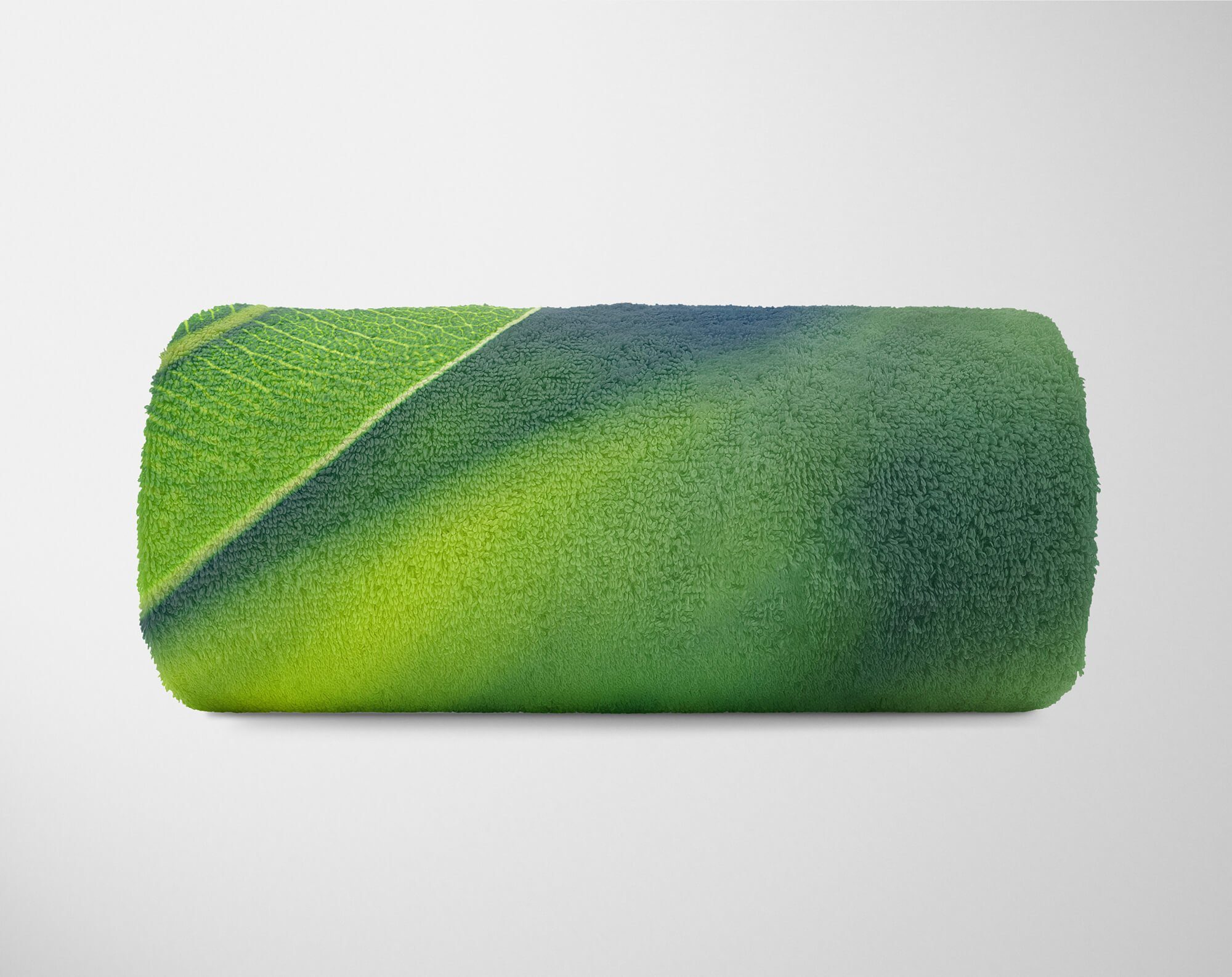 Fotomotiv Baumwolle-Polyester-Mix (1-St), Art Kuscheldecke Blätter Grüne Saunatuch Strandhandtuch Handtuch Kuns, Handtuch mit Sinus Handtücher