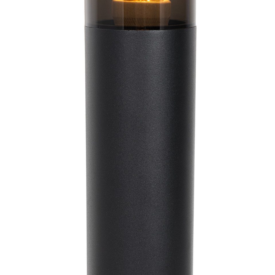 Qazqa Außen-Stehlampe Rox, ohne Leuchtmittel, Kaltweiß, QAZQA Außen­poller­leuchte, e27, Schwarz, Stahl, Modern