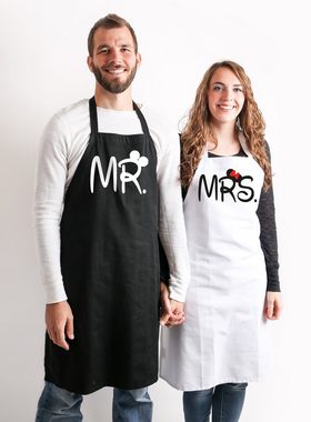 Youth Designz Kochschürze Grill Schürze MR & MRS Mister Misses Pärchen Partner, mit modischem Logo Print