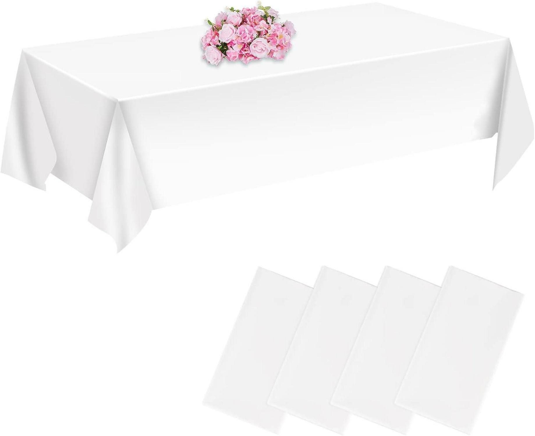 Tischdecke Einweg Tischdecke Weiß 4 Stück Wasserdicht 137x274 cm Geburtstag Party