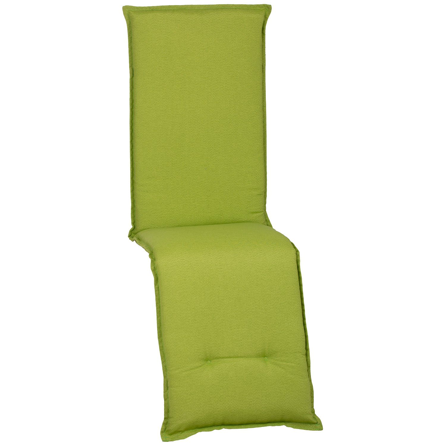 NYVI Sesselauflage Relaxliegenauflage Piemont 171x46cm mit 8cm Polster Auflage Relaxliege, (1 St), Auflage für Relaxsessel, UV-Fest, Befestigungsband, Atmungsaktiv Apfelgrün