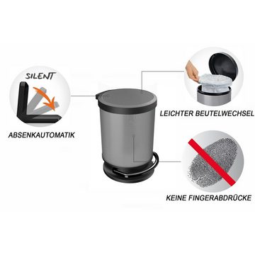 ROTHO Mülleimer Paso Mülleimer 20l mit Deckel, Kunststoff (PP) BPA-frei, hergestellt in der Schweiz