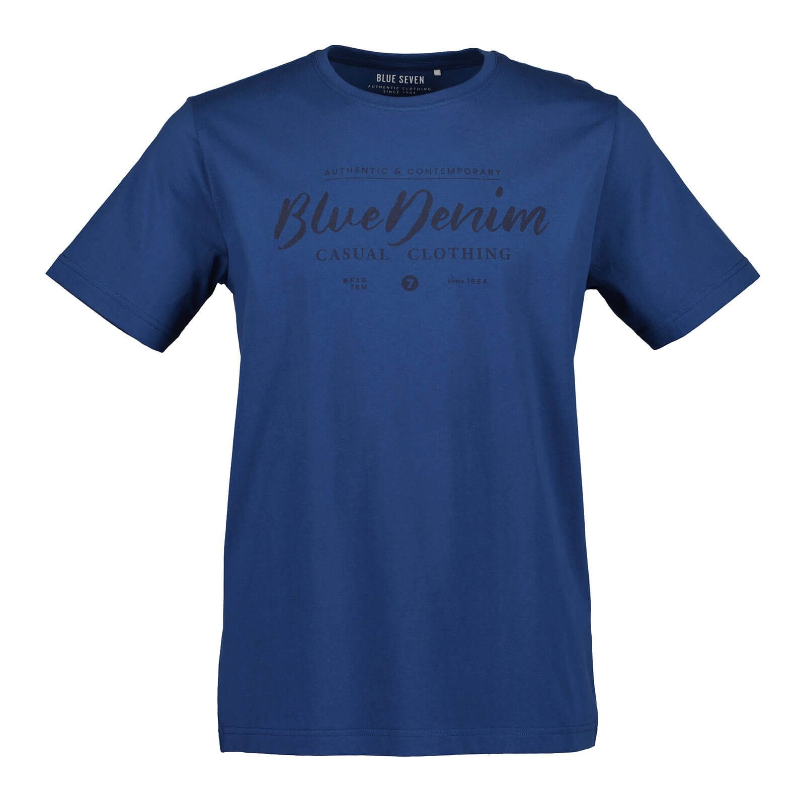 Blue Seven T-Shirt 302862 Herren T-Shirt mit Schriftzug-Frontprint - Kurzarm-Shirt aus Baumwolle