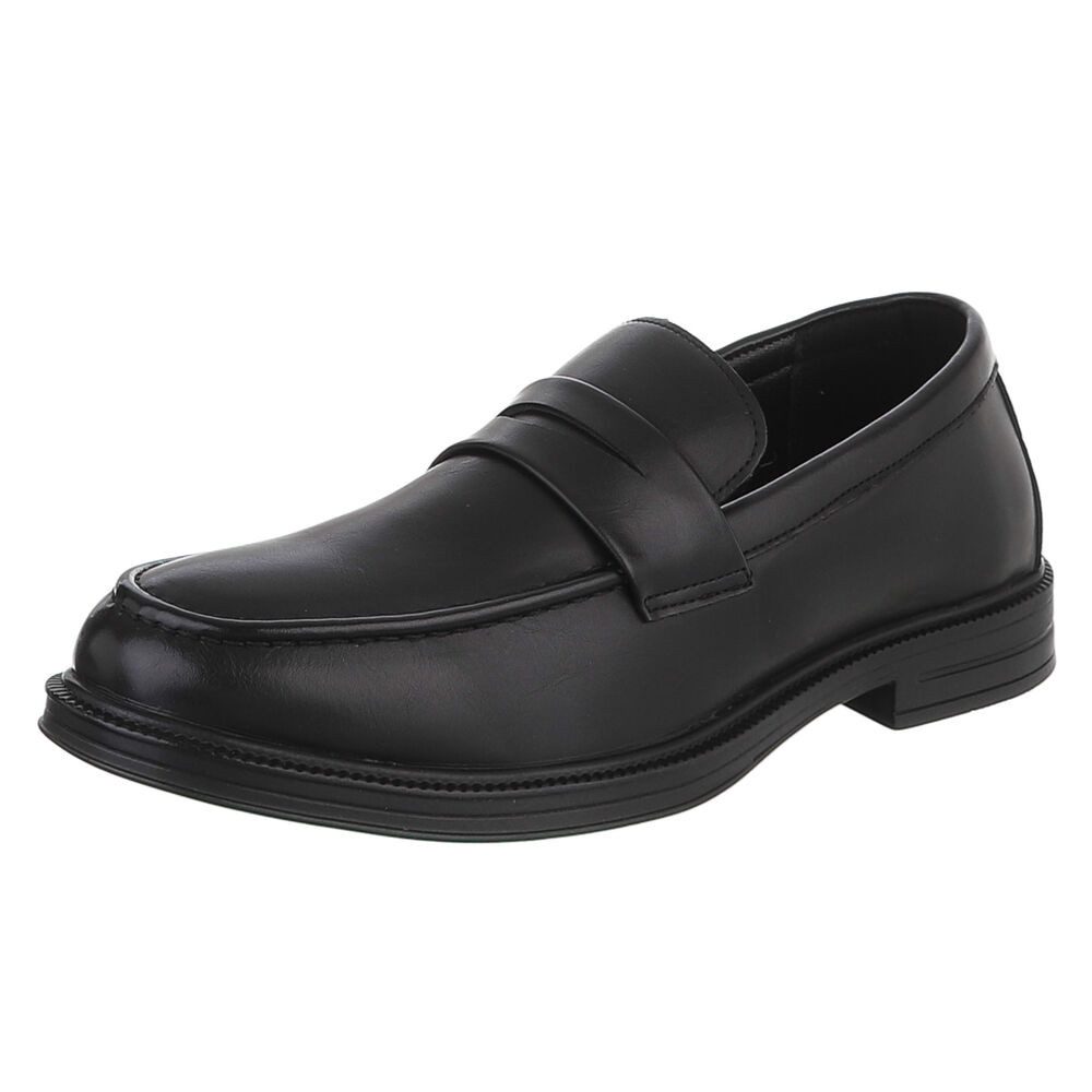 Coolwalk Herren Slip-On Schuh mit Riemen, casual elegant Slipper (91917833) Blockabsatz Slipper in Schwarz