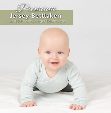 Spannbettlaken Premium Jersey-Bettlaken mit Rundumgummizug, Alavya Home®, (1 Stück), Baumwolle 100% Kinderbett Spannbetttuch Baby Bettlaken Jersey
