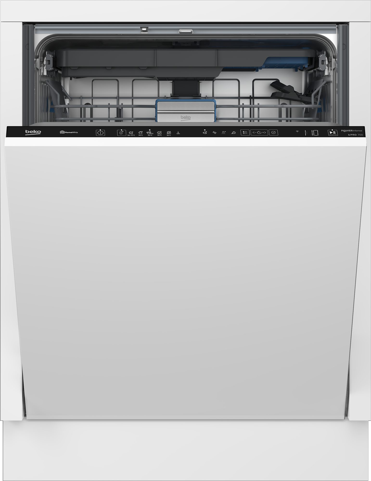 BEKO vollintegrierbarer Geschirrspüler BDIN36561P, 8,9 l, 15 Maßgedecke, Doppelt gut organisiert – inklusive Besteckschublade und Besteckkorb
